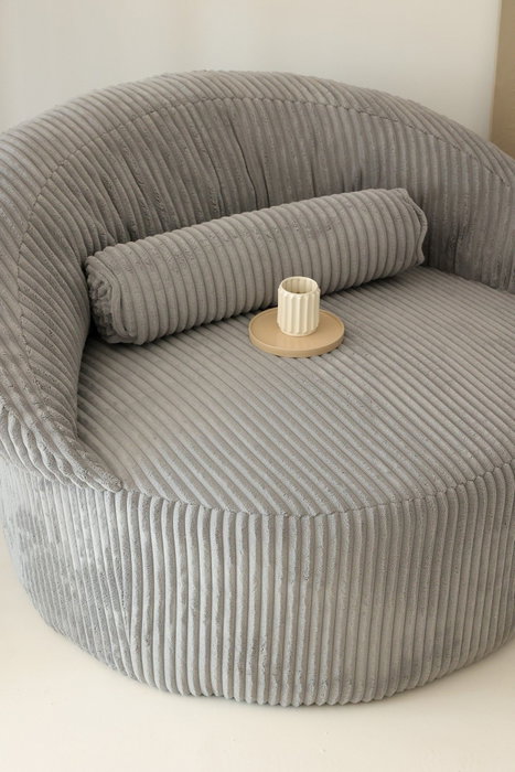 Atelier Del Sofa Juego de Sofá de 1 Plaza y Pouffe Antracita